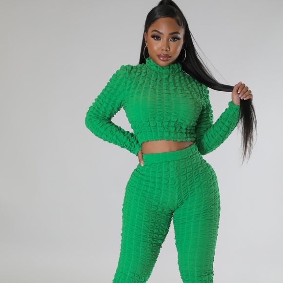 Green Matching Set | Fashion Set | 2 Piece Matching Set | Legging Set | - Picture 1 of 3